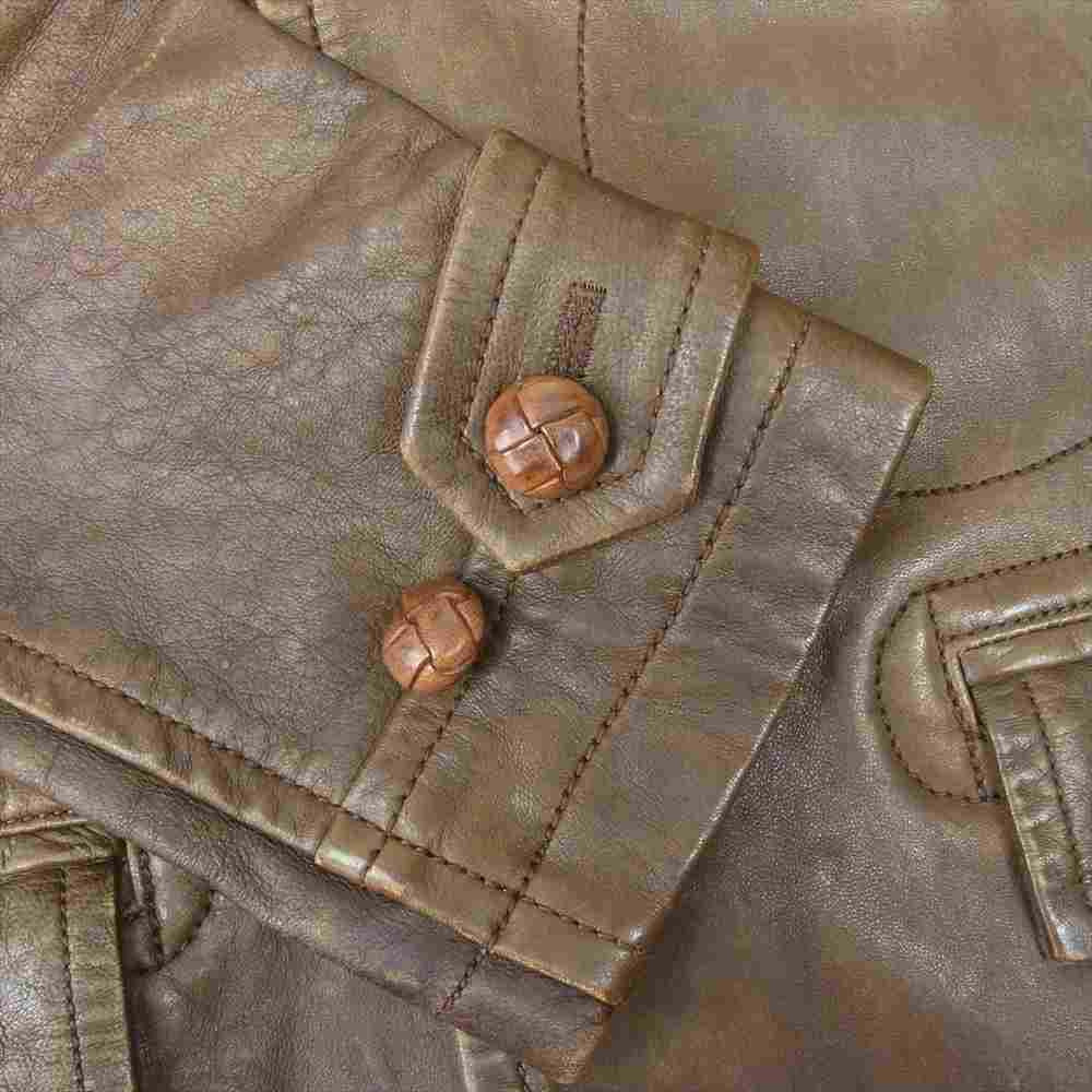 NUMBER(N)INE ナンバーナイン 08AW  ポーランド期 F08-NJ050 裏地シルク100％ ラムスキン レザー コート ブラウン系 3【中古】