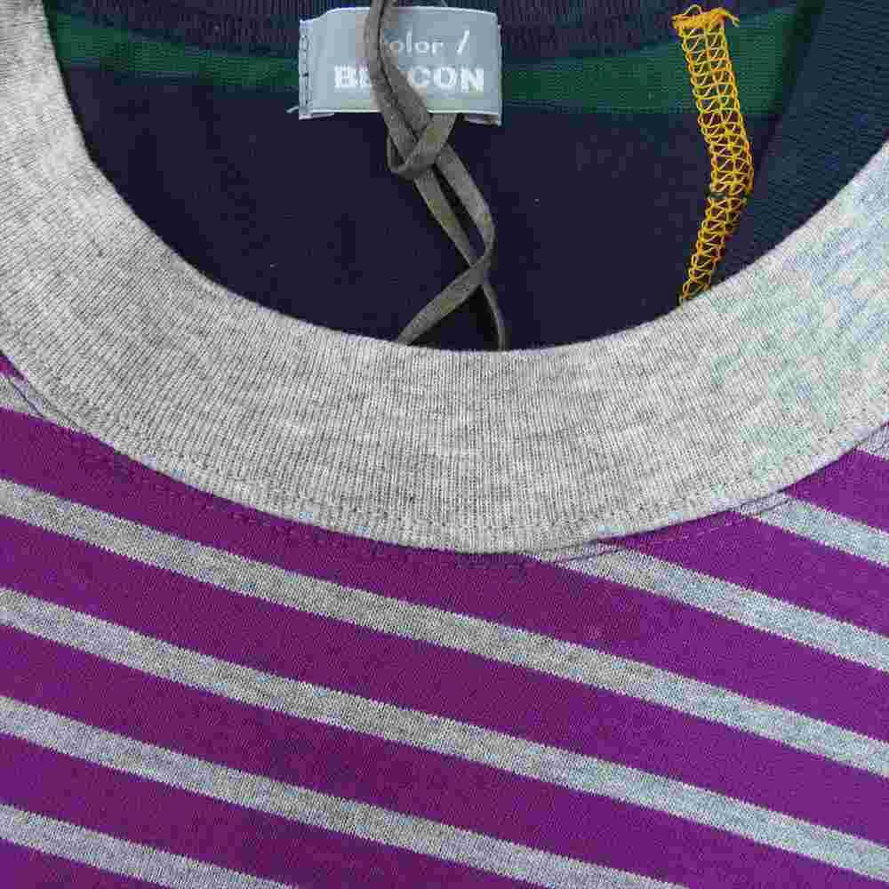 kolor カラー 21SS 21SBM-T07236 BEACON カラービーコン swiching border longsleeve t-shirt ドッキング カットソー マルチカラー系 3【新古品】【未使用】【中古】