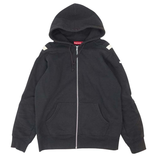 Supreme シュプリーム 15AW Sideline Hooded Track Zip Up サイドライン 袖ロゴ ジップアップ パーカー ブラック系 M【中古】