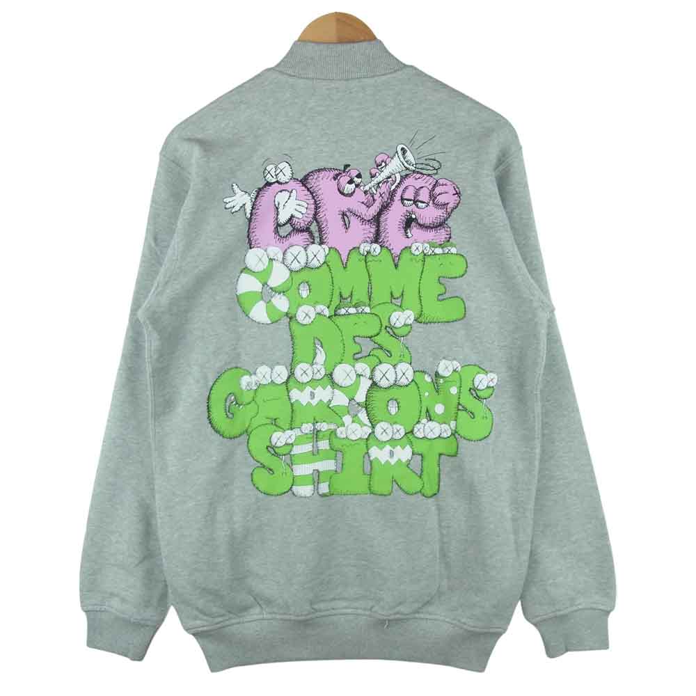 COMME des GARCONS コムデギャルソン SHIRT × KAWS FH-T002-W21-1 カウズ ジップアップ スウェット グレー系 XL【新古品】【未使用】【中古】
