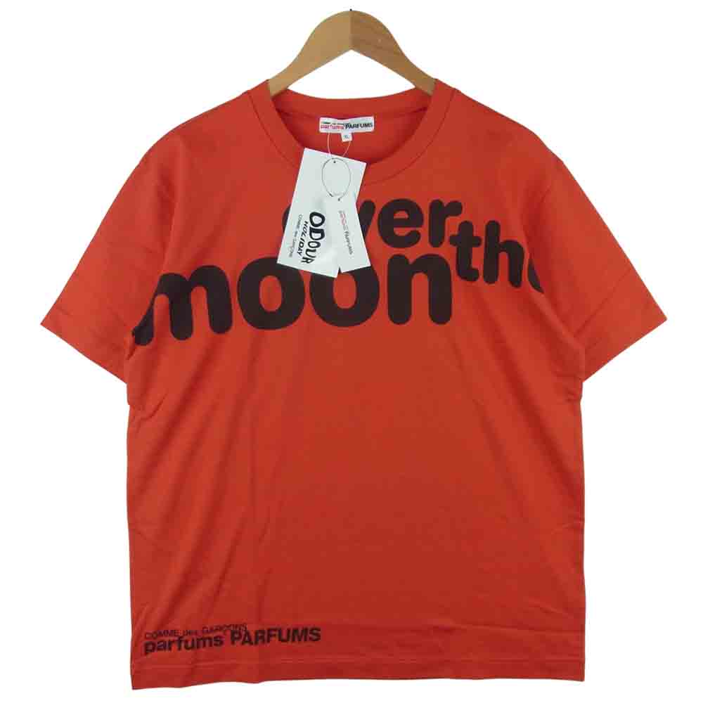 COMME des GARCONS コムデギャルソン OD-T201-051-1-5 PARFUMS パルファムス Over The Moon 半袖 Tシャツ レッド系 XL【美品】【中古】