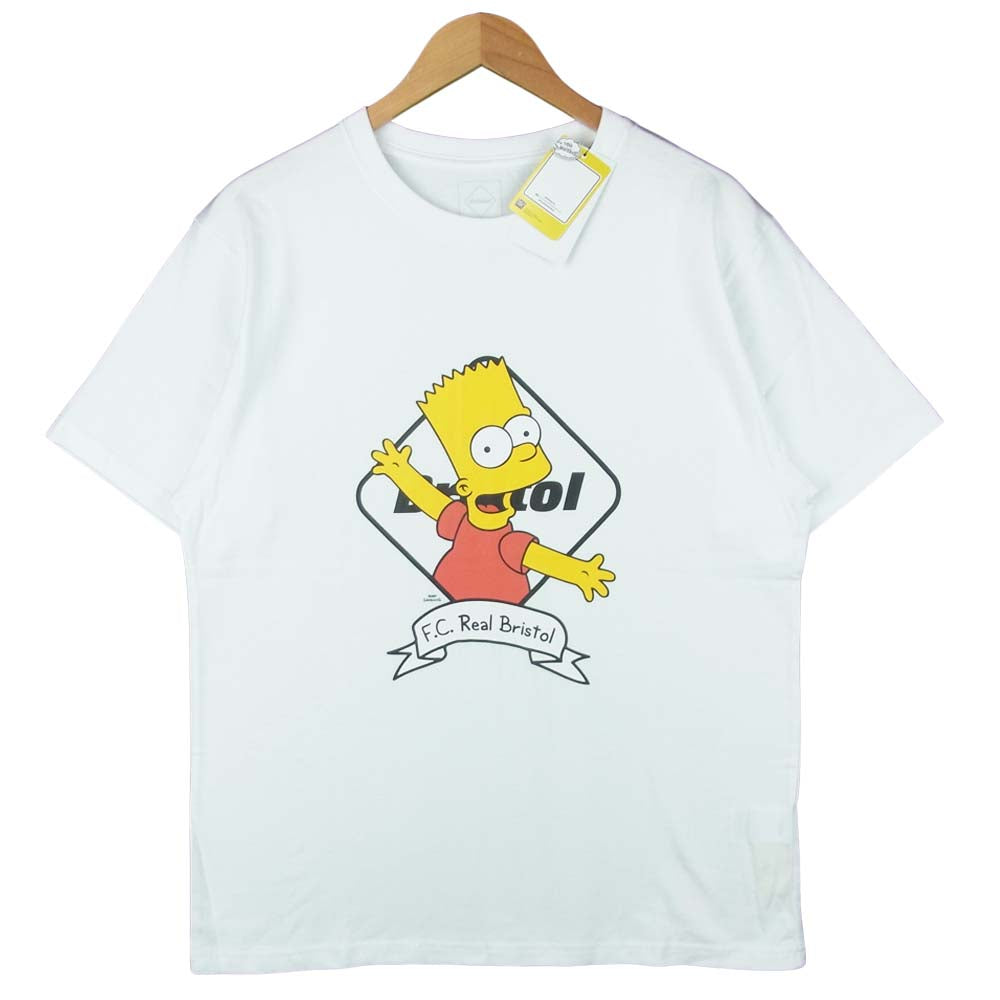 F.C.R.B. エフシーアールビー FCRB-190133 THE SIMPSONS シンプソンズ EMBLEM BART TEE エンブレム バート 半袖 Tシャツ ホワイト系 L【新古品】【未使用】【中古】
