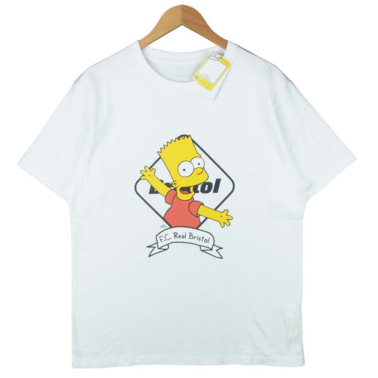 F.C.R.B. エフシーアールビー FCRB-190133 THE SIMPSONS シンプソンズ EMBLEM BART TEE エンブレム バート 半袖 Tシャツ ホワイト系 L【新古品】【未使用】【中古】