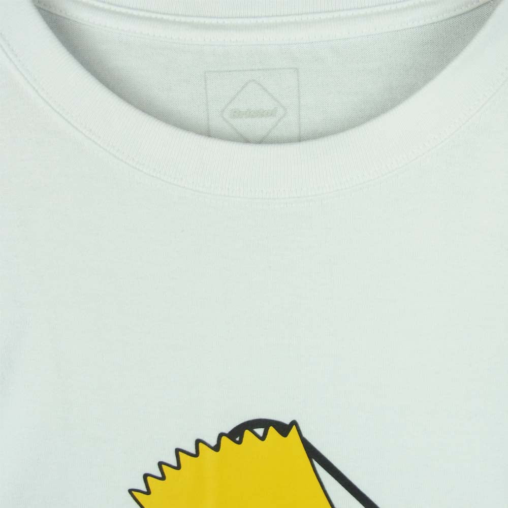 F.C.R.B. エフシーアールビー FCRB-190133 THE SIMPSONS シンプソンズ EMBLEM BART TEE エンブレム バート 半袖 Tシャツ ホワイト系 L【新古品】【未使用】【中古】