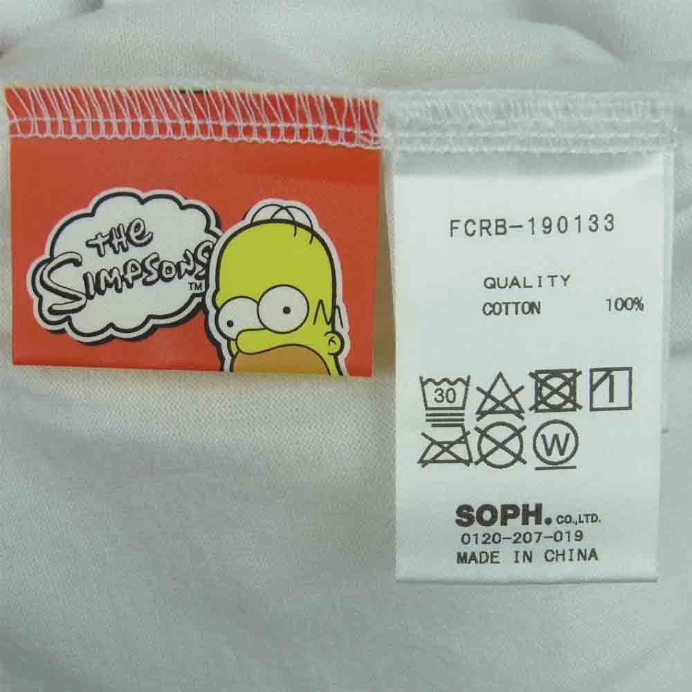 F.C.R.B. エフシーアールビー FCRB-190133 THE SIMPSONS シンプソンズ EMBLEM BART TEE エンブレム バート 半袖 Tシャツ ホワイト系 L【新古品】【未使用】【中古】