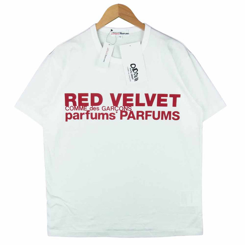 COMME des GARCONS コムデギャルソン PARFUMS パルファムス OD-T202 RED VELVET 半袖 Tシャツ ホワイト系 XL【美品】【中古】
