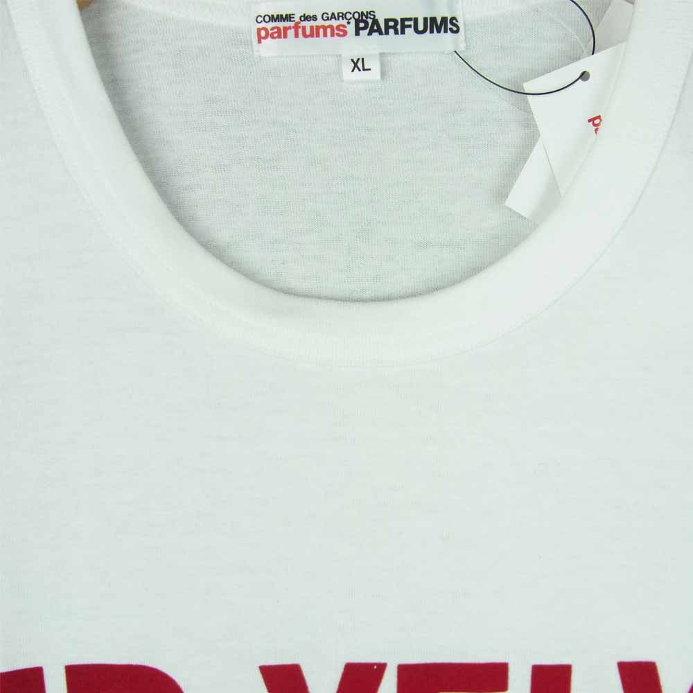 COMME des GARCONS コムデギャルソン PARFUMS パルファムス OD-T202 RED VELVET 半袖 Tシャツ ホワイト系 XL【美品】【中古】