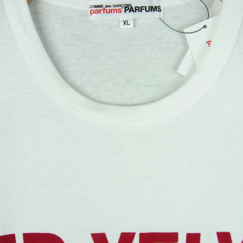 COMME des GARCONS コムデギャルソン PARFUMS パルファムス OD-T202 RED VELVET 半袖 Tシャツ ホワイト系 XL【美品】【中古】