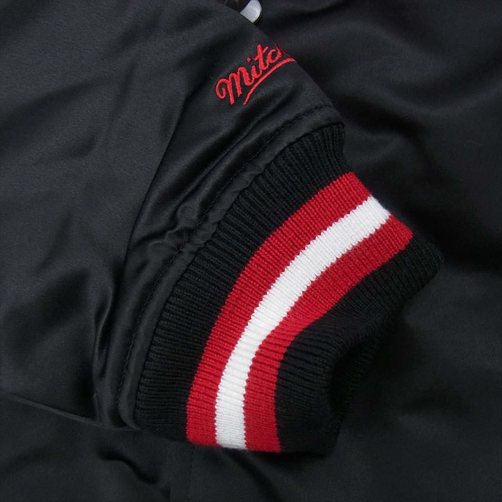 Supreme シュプリーム 21SS × Mitchell & Ness ミッチェル アンド ネス Satin Varsity Jacket サテン バーシティ ジャケット ブラック系 M【美品】【中古】