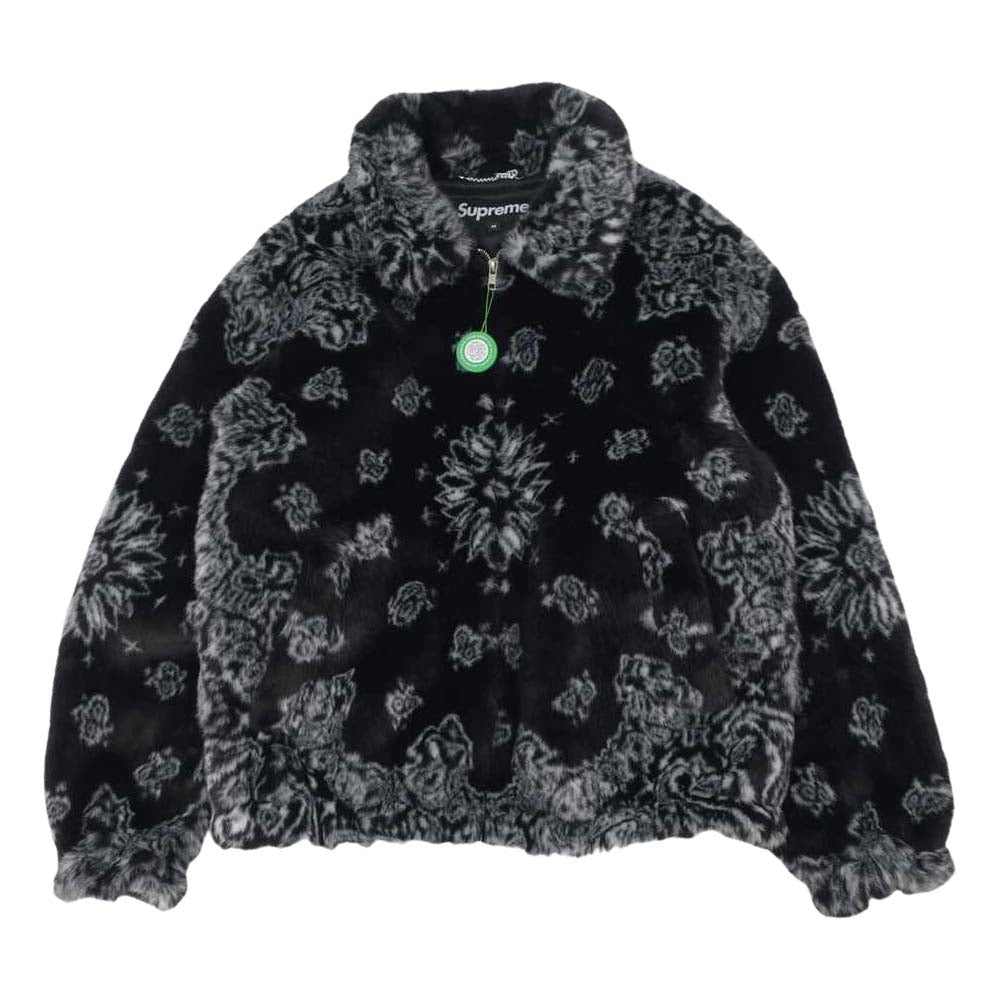 Supreme シュプリーム 21SS Bandana Faux Fur Bomber Jacket バンダナ ファー ジャケット ブラック系 M【美品】【中古】