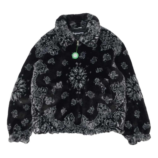 Supreme シュプリーム 21SS Bandana Faux Fur Bomber Jacket バンダナ ファー ジャケット ブラック系 M【美品】【中古】