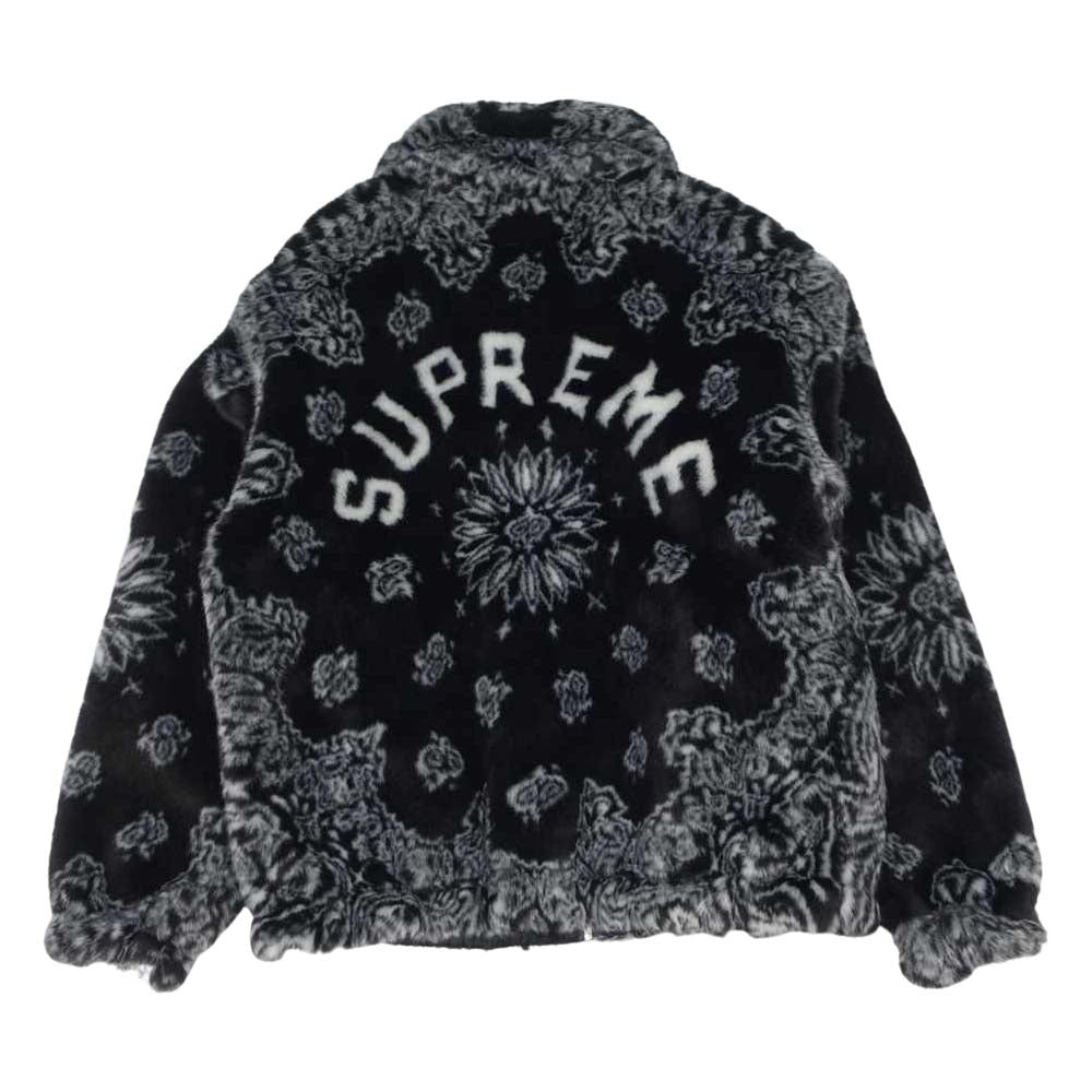 Supreme シュプリーム 21SS Bandana Faux Fur Bomber Jacket バンダナ ファー ジャケット ブラック系 M【美品】【中古】