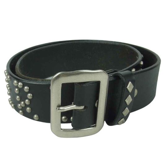 TENDERLOIN テンダーロイン HTC PORTER T-STUDS BELT レザー スタッズ ベルト 日本製 ブラック系 34【中古】