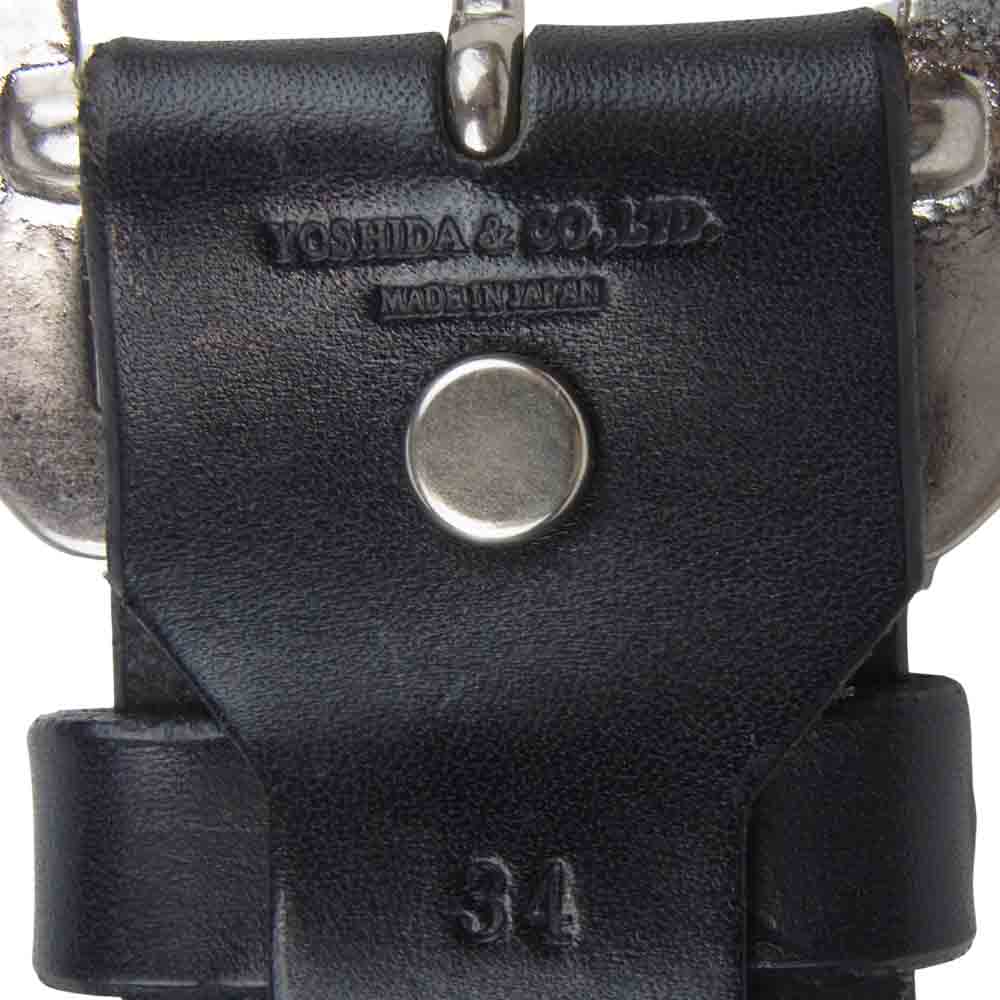 TENDERLOIN テンダーロイン HTC PORTER T-STUDS BELT レザー スタッズ ベルト 日本製 ブラック系 34【中古】