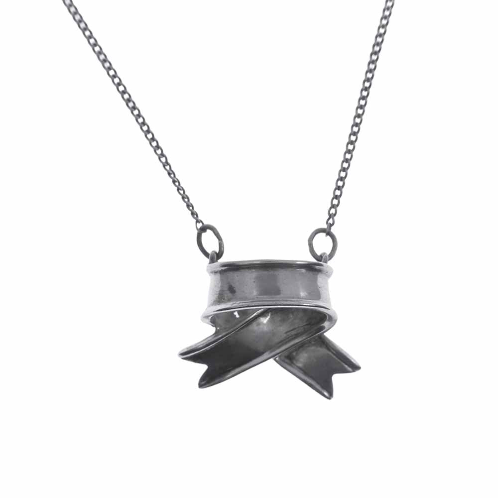 TIFFANY&Co. ティファニー リボンモチーフ ネックレス シルバー系【中古】