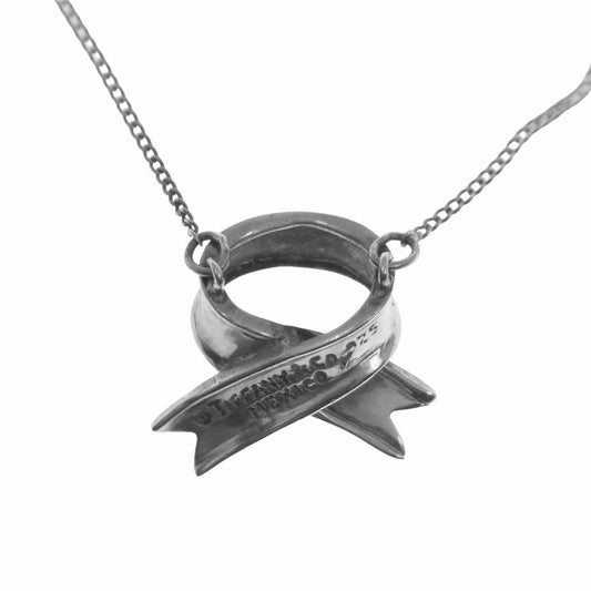 TIFFANY&Co. ティファニー リボンモチーフ ネックレス シルバー系【中古】