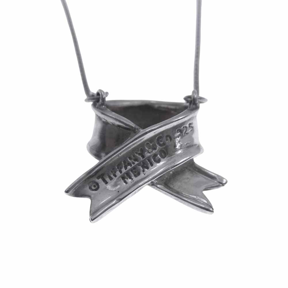 TIFFANY&Co. ティファニー リボンモチーフ ネックレス シルバー系【中古】