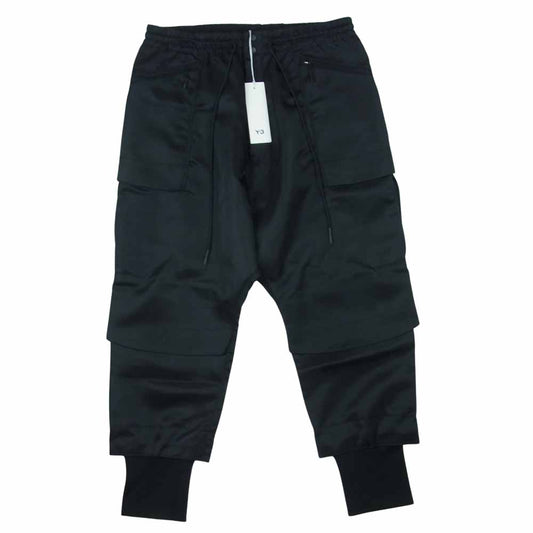 Yohji Yamamoto ヨウジヤマモト Y-3 ワイスリー 21AW HB3433 CLASSIC TECH TWILL CARGO PANTS リブ カーゴパンツ ブラック系 M【極上美品】【中古】