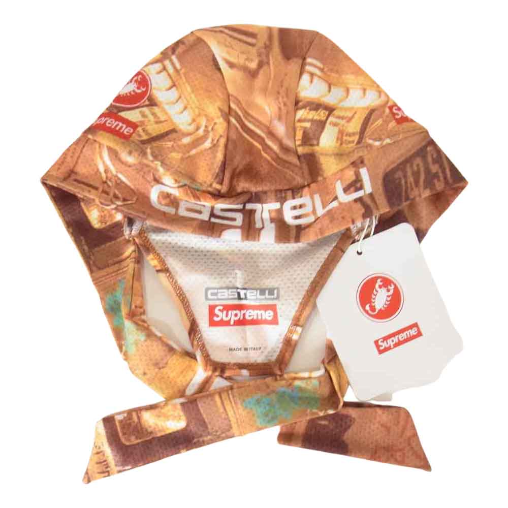 Supreme シュプリーム Castelli Cycling Skull Cap カステリ キャップ オレンジ系 柄【新古品】【未使用】【中古】