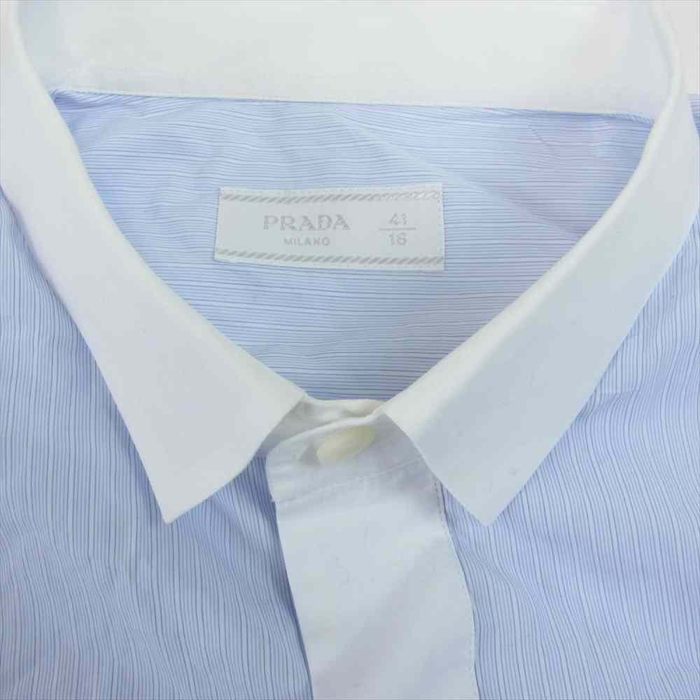 PRADA プラダ スモールカラー 比翼 ライトブルー系 41【中古】