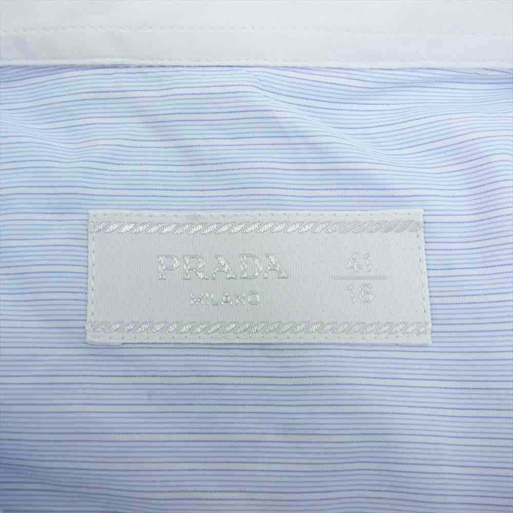 PRADA プラダ スモールカラー 比翼 ライトブルー系 41【中古】