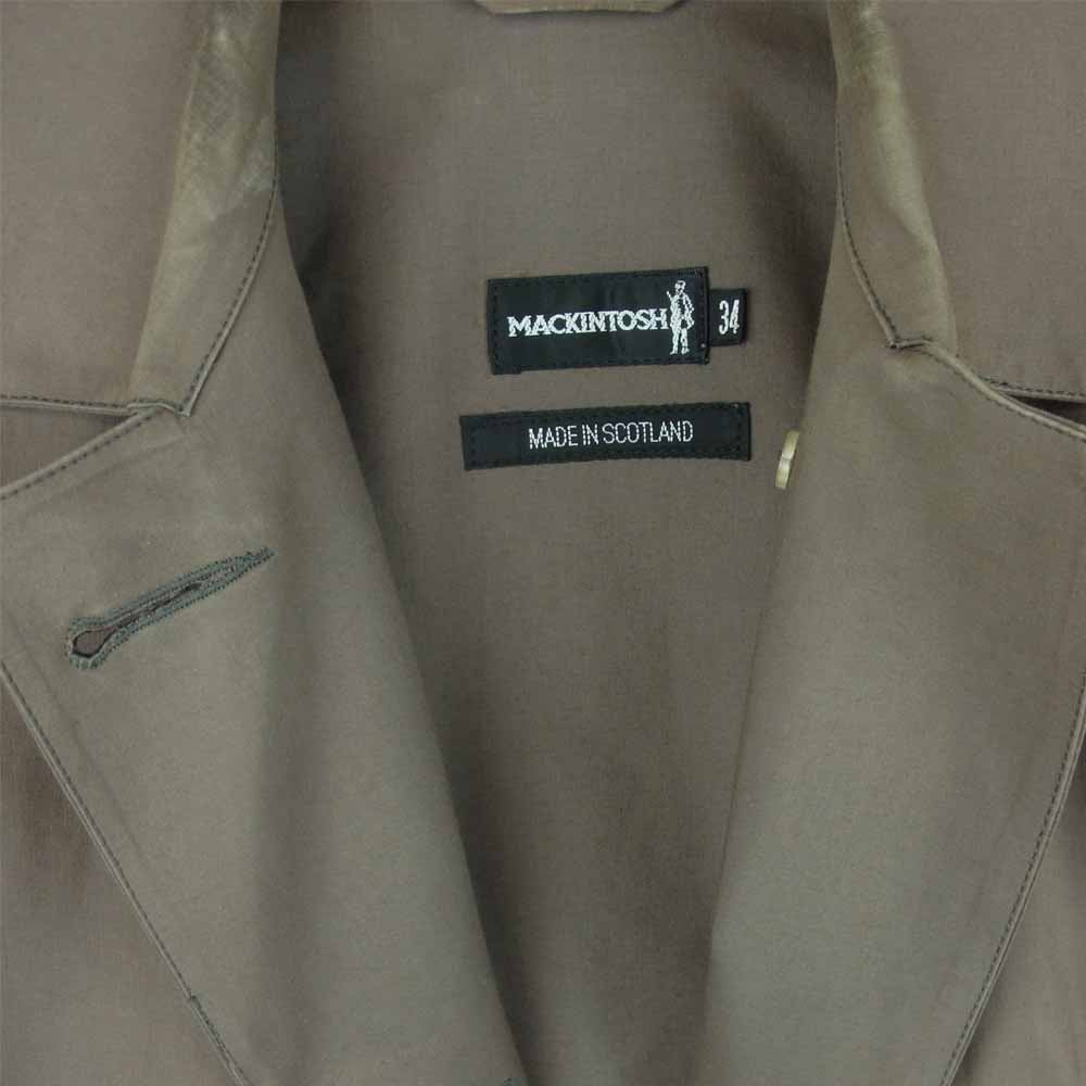 Mackintosh マッキントッシュ ゴム引き ラバーコーティング ステンカラー コート スコットランド製 グレイッシュベージュ系 34【中古】