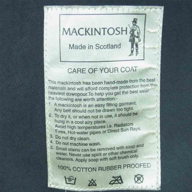 マッキントッシュ スコットランド製 ステンカラー コート 34 緑×青 Mackintosh ゴム引き レディース   【230909】