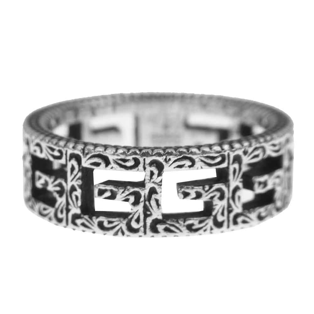 GUCCI グッチ ガーデンシリーズ アラベスクパターン スクエアG リング シルバー系 13【中古】