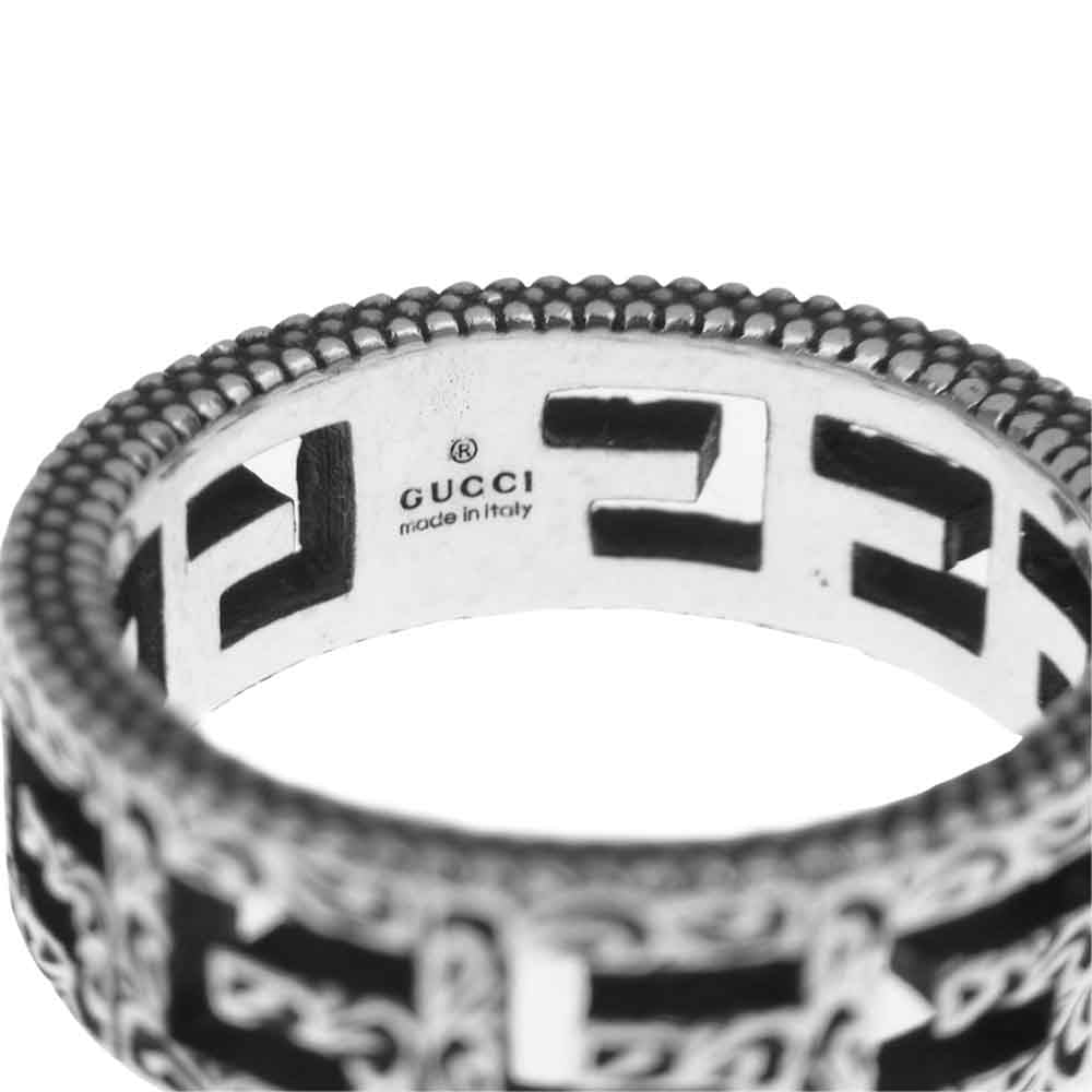 GUCCI グッチ ガーデンシリーズ アラベスクパターン スクエアG リング シルバー系 13【中古】