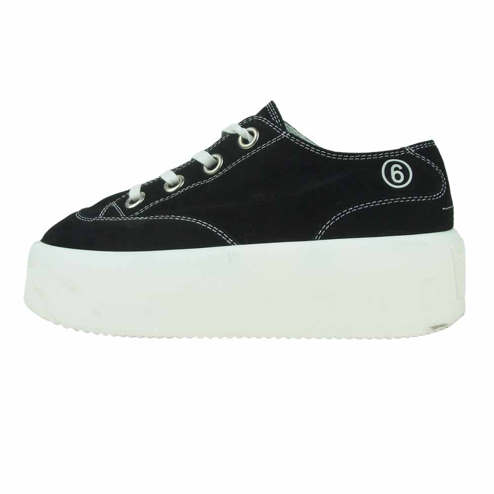 MAISON MARGIELA メゾンマルジェラ MM6 スエードレザー プラットフォーム スニーカー ブラック系 37【中古】