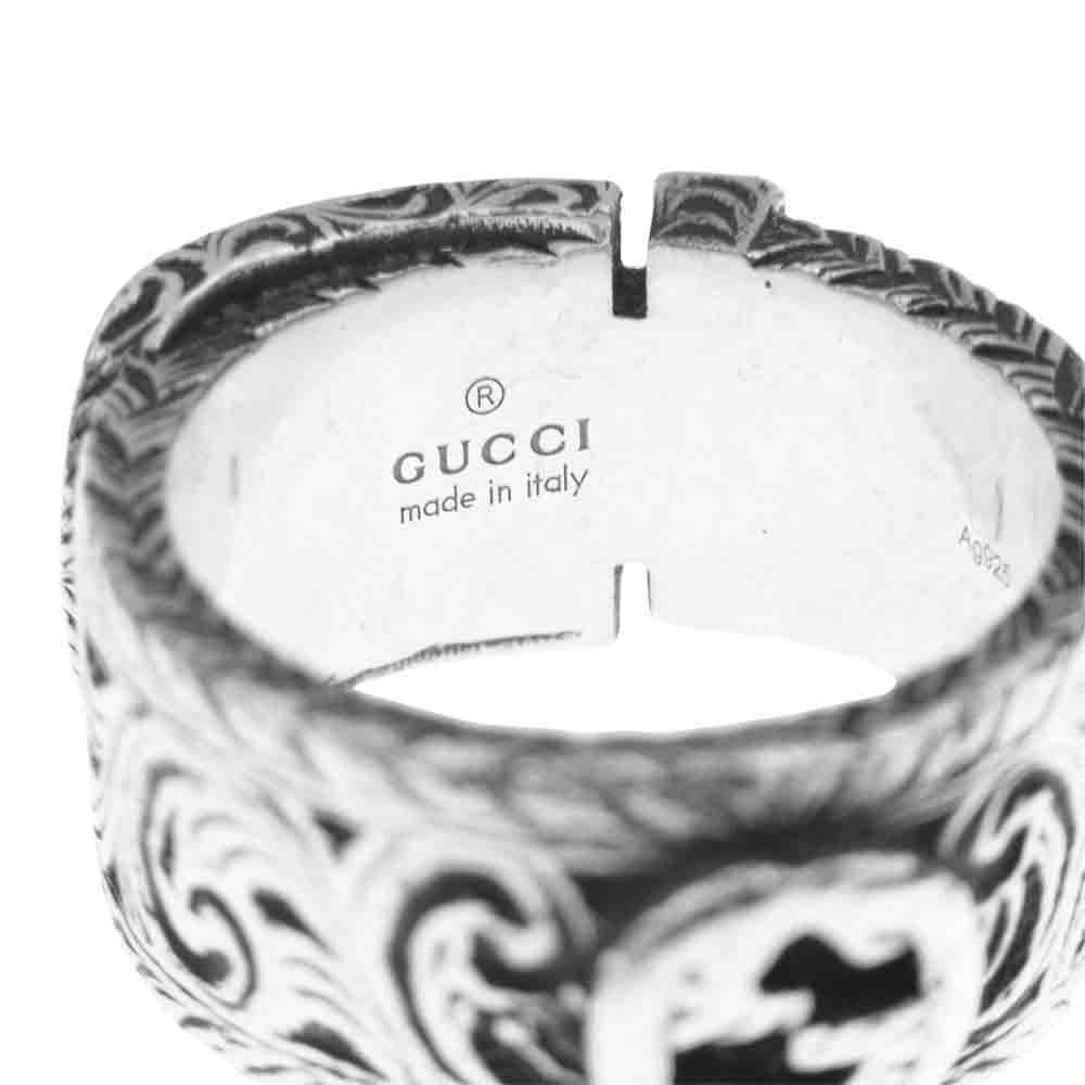 GUCCI グッチ ガーデンシリーズ アラベスクパターン ダブルG バックル リング シルバー系 14【中古】