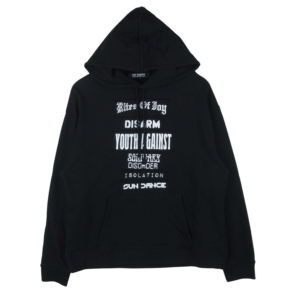 RAF SIMONS ラフシモンズ 21SS 211-Ｍ1638 RITES OF JOY HOODIE プルオーバー パーカー トルコ製 ブラック系 S【美品】【中古】