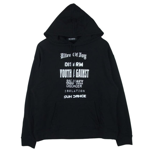 RAF SIMONS ラフシモンズ 21SS 211-Ｍ1638 RITES OF JOY HOODIE プルオーバー パーカー トルコ製 ブラック系 S【美品】【中古】