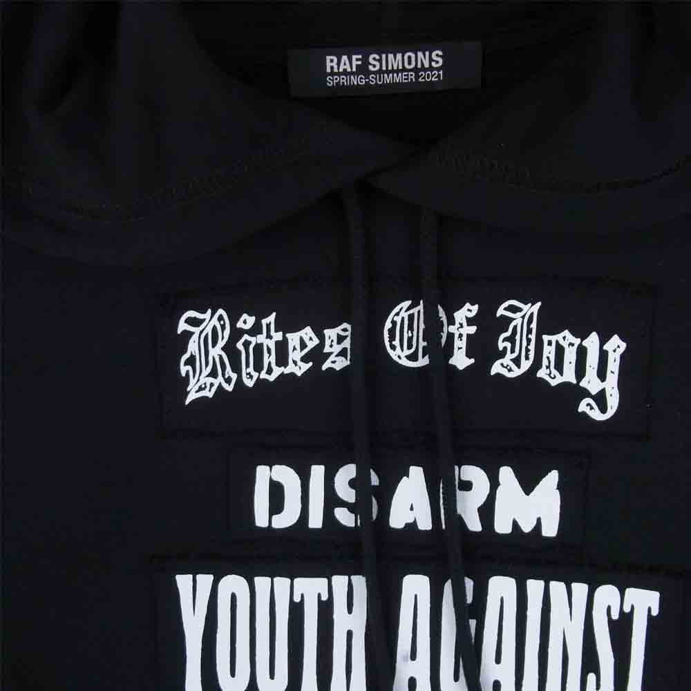 RAF SIMONS ラフシモンズ 21SS 211-Ｍ1638 RITES OF JOY HOODIE プルオーバー パーカー トルコ製 ブラック系 S【美品】【中古】
