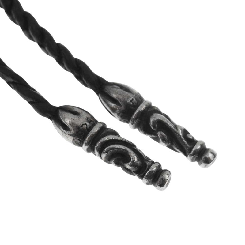 CHROME HEARTS クロムハーツ（原本無） LEATHER BRAID レザー ブレード チェーン シルバー系 ブラック系【中古】