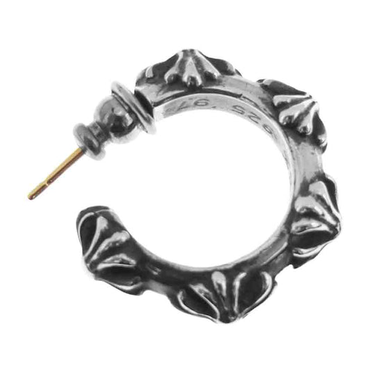 CHROME HEARTS クロムハーツ（原本無） CRS HOOP CROSS クロスバンド フープ ピアス シルバー系【中古】