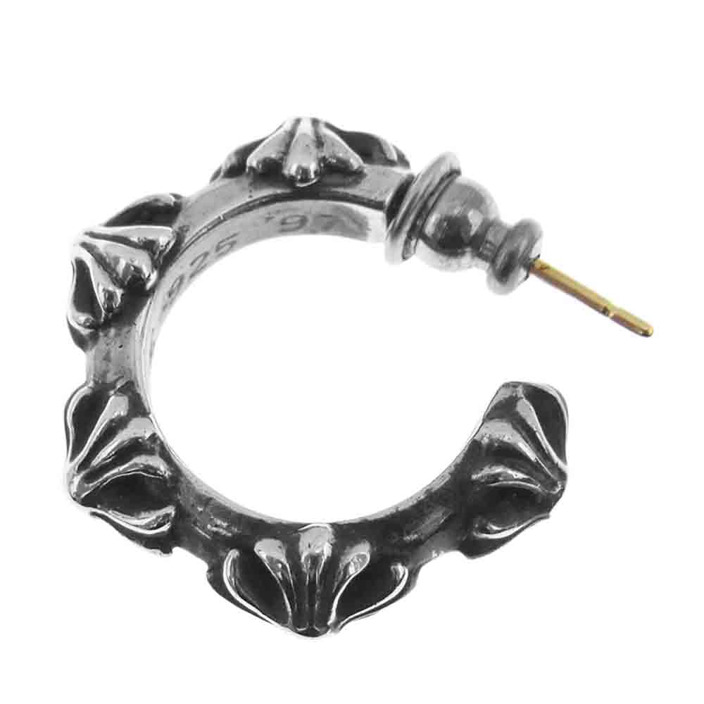 CHROME HEARTS クロムハーツ（原本無） CRS HOOP CROSS クロスバンド フープ ピアス シルバー系【中古】