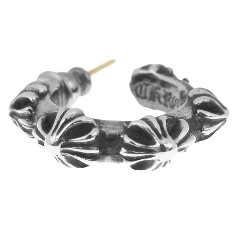 CHROME HEARTS クロムハーツ（原本無） CRS HOOP CROSS クロスバンド フープ ピアス シルバー系【中古】