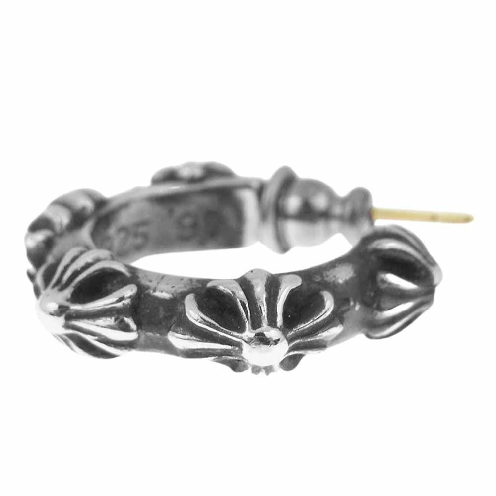 CHROME HEARTS クロムハーツ（原本無） CRS HOOP CROSS クロスバンド フープ ピアス シルバー系【中古】