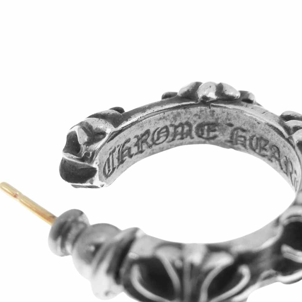 CHROME HEARTS クロムハーツ（原本無） CRS HOOP CROSS クロスバンド フープ ピアス シルバー系【中古】