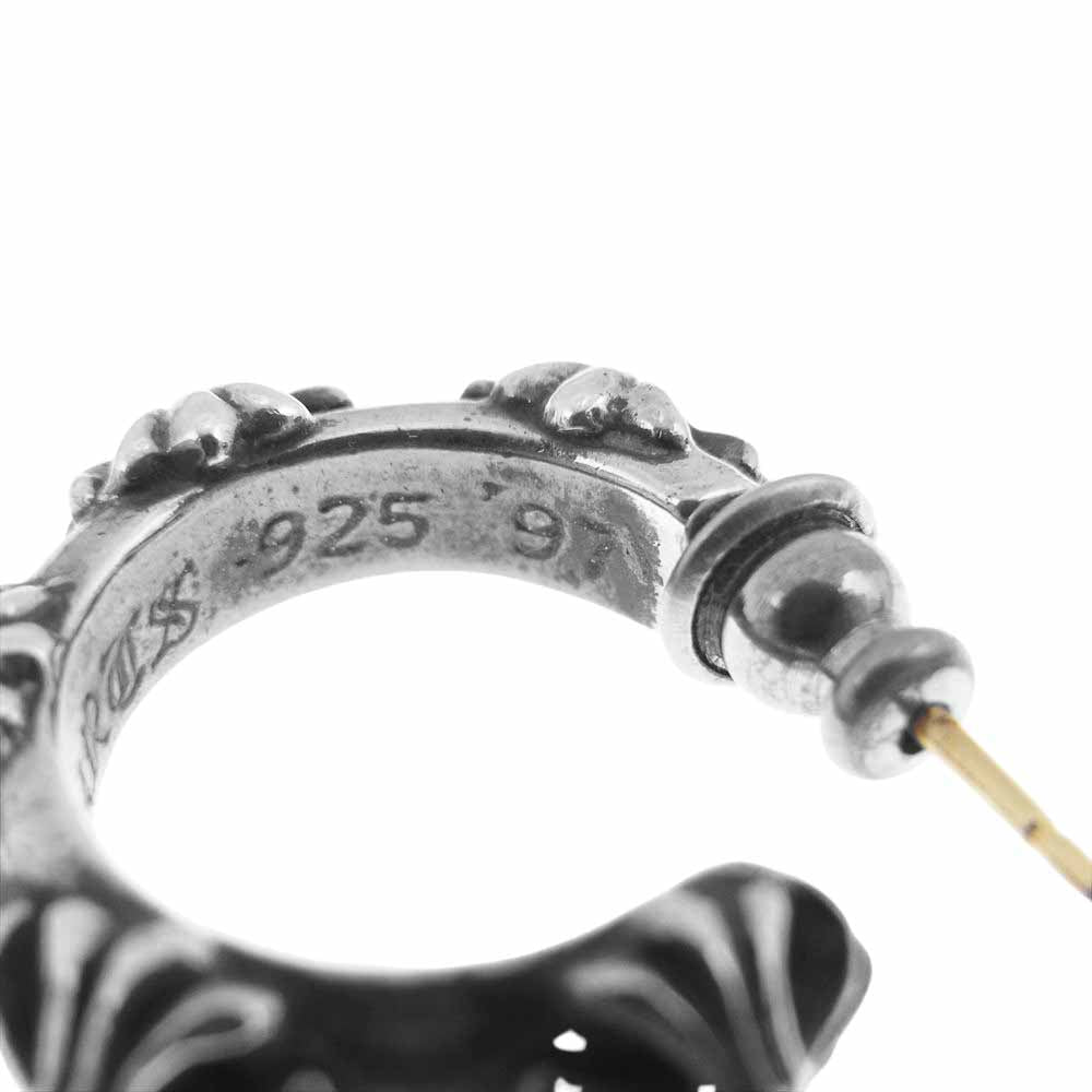 CHROME HEARTS クロムハーツ（原本無） CRS HOOP CROSS クロスバンド フープ ピアス シルバー系【中古】