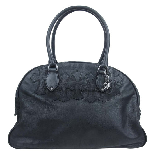 CHROME HEARTS クロムハーツ（原本無） GYM MD ミディアム ジム バッグ クロスパッチ レザー ボストン ブラック系【中古】