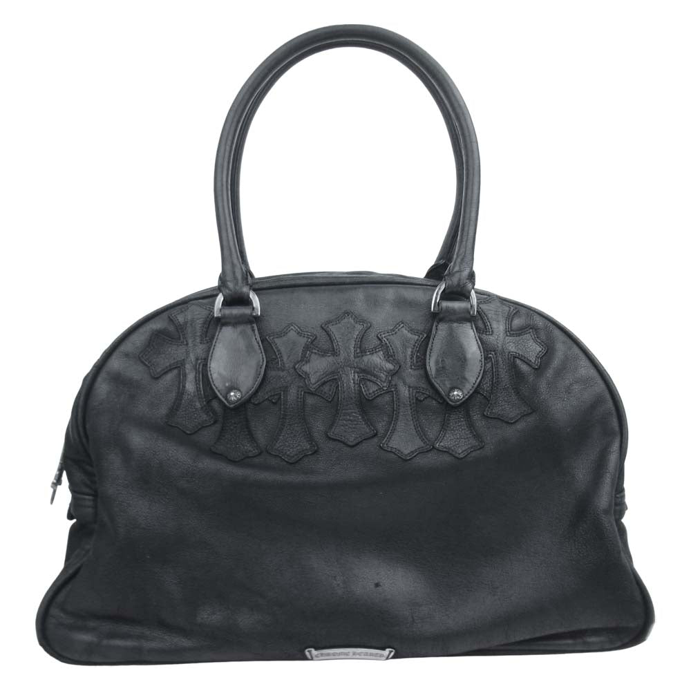CHROME HEARTS クロムハーツ（原本無） GYM MD ミディアム ジム バッグ クロスパッチ レザー ボストン ブラック系【中古】