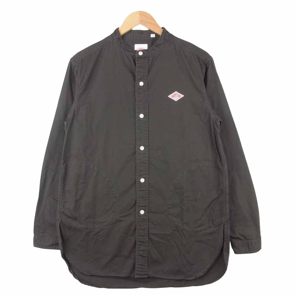 Danton ダントン 18A-WS-001 スタンドカラー バンドカラー ワーク 長袖 シャツ グレイッシュダークブラウン系 38【中古】