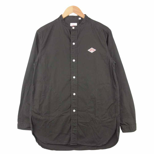 Danton ダントン 18A-WS-001 スタンドカラー バンドカラー ワーク 長袖 シャツ グレイッシュダークブラウン系 38【中古】