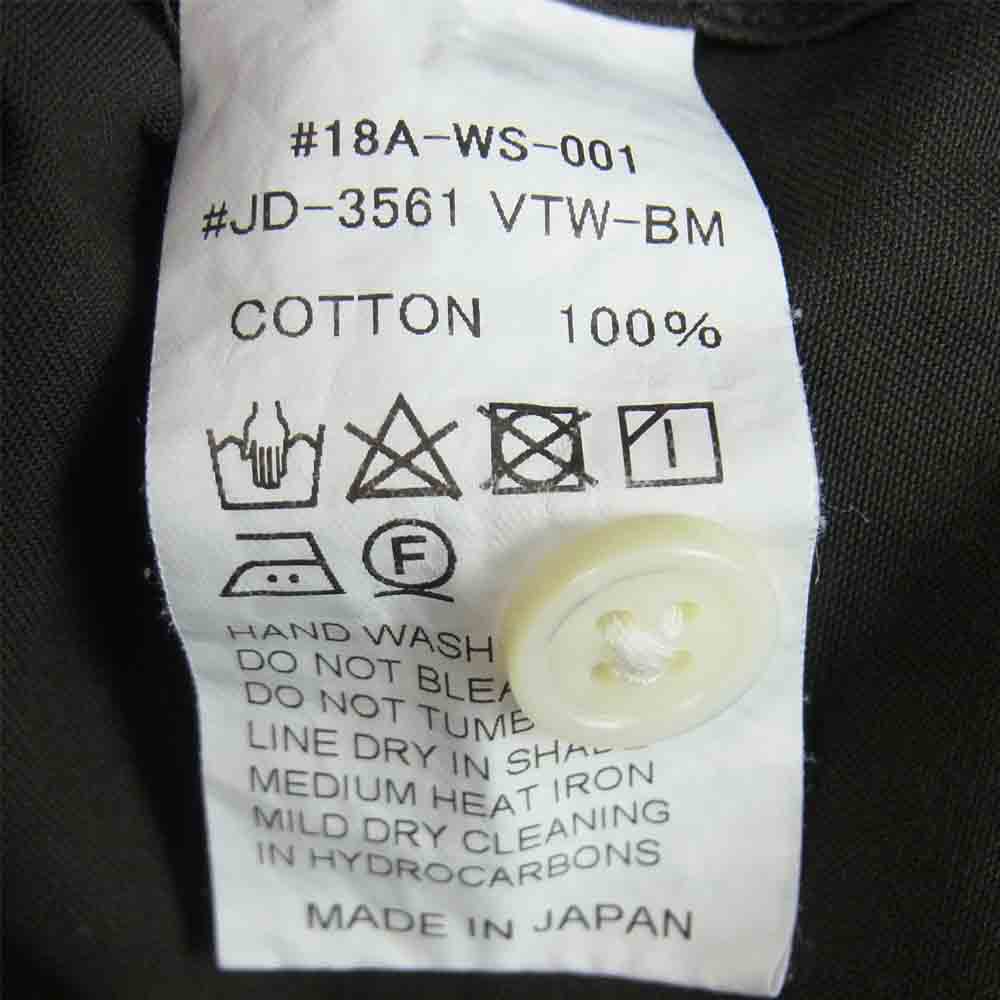 Danton ダントン 18A-WS-001 スタンドカラー バンドカラー ワーク 長袖 シャツ グレイッシュダークブラウン系 38【中古】