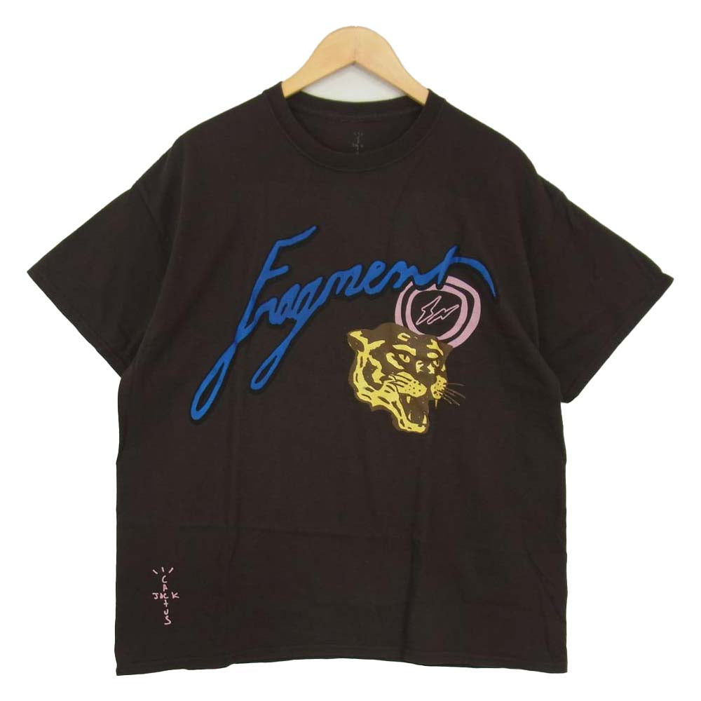 FRAGMENT DESIGN フラグメントデザイン × CACTUS JACK CJFR-SS04 TRAVISSCOTT ICONS TEE カクタスジャック トラヴィススコット 半袖 プリント Tシャツ ブラウン系 L【新古品】【未使用】【中古】