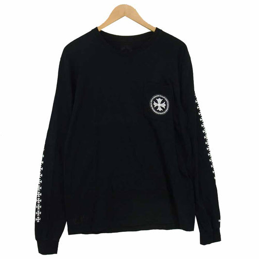 CHROME HEARTS クロムハーツ（原本無） CHプラス アームプリント 長袖 ポケット Tシャツ ブラック ブラック系 L【中古】