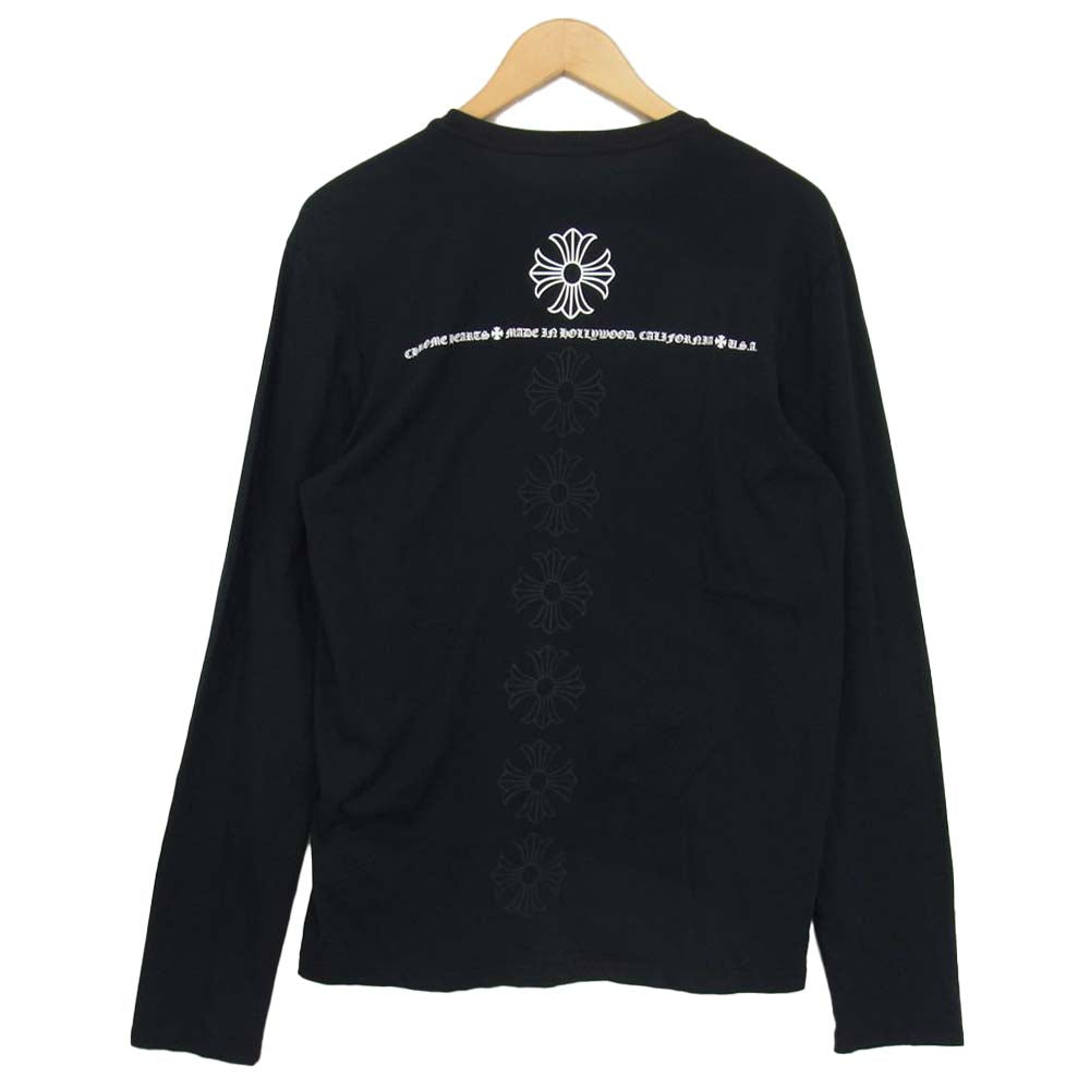 CHROME HEARTS クロムハーツ（原本無） スクロールラベル CHプラス プリント 長袖 Tシャツ ブラック系 M【中古】