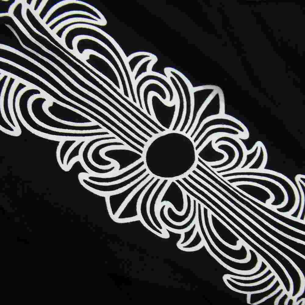 CHROME HEARTS クロムハーツ（原本無） ホースシュー フローラルクロス プリント 長袖 Tシャツ ブラック系 L【中古】